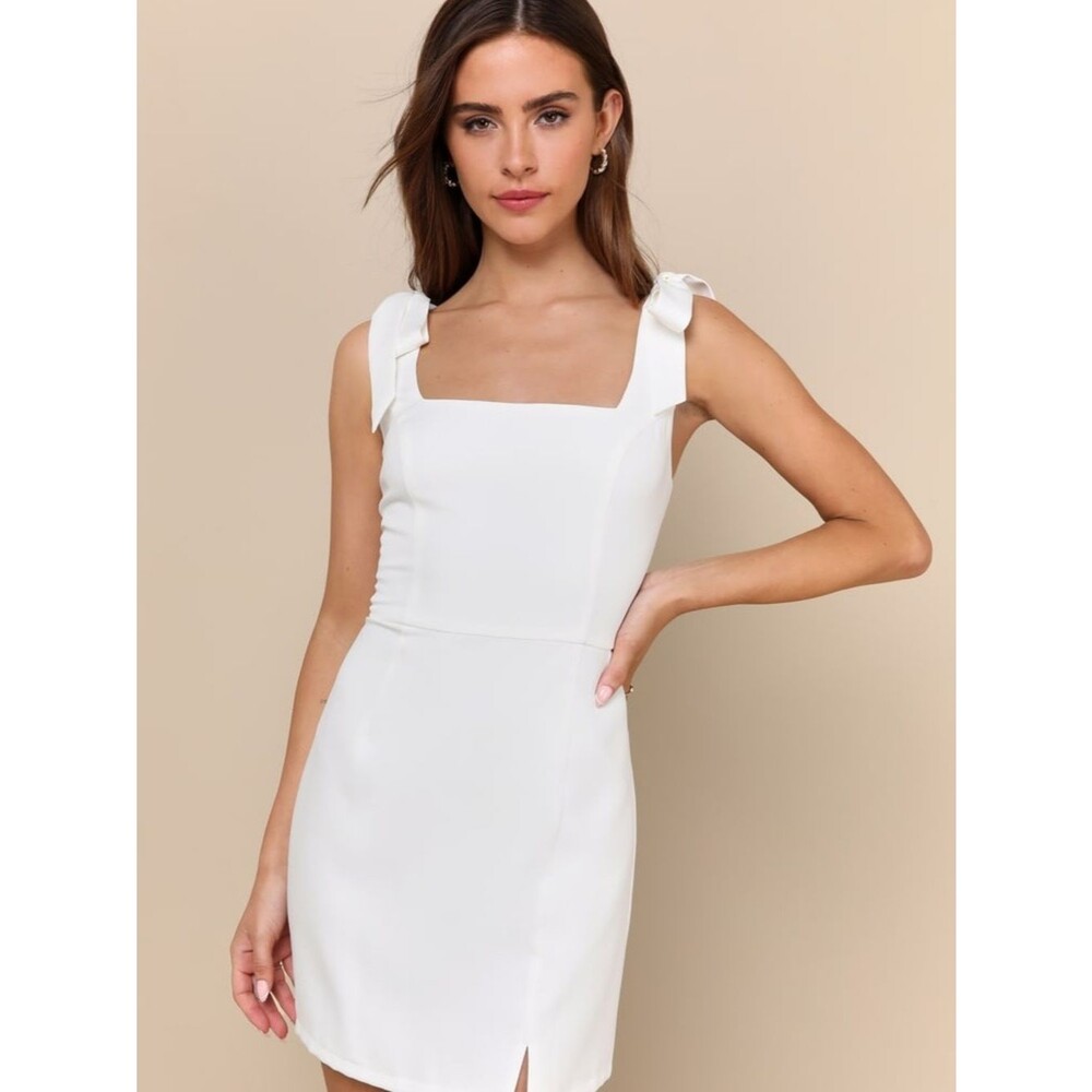 NWT Lulus Your Sweetie White Tie-Strap Mini Dress Size XXS